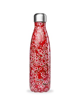 Qwetch Bouteille isotherme inox flowers rouge 500ml - 10109